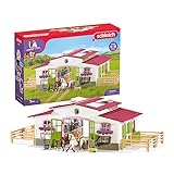 schleich 42344 HORSE CLUB Reiterhof mit Reiterin und Pferden, 97 Teile Spielset mit 2x schleich Pferde Figur, Reiterin-Figur und viel Zubehör, Spielzeug für Kinder ab 5 Jahren