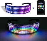 Lixada Einzigartige LED-Gläser, LED Brille BT APP Steuerung für Party | DIY Flashing Emotions Sonnenbrille für Männer Frauen Kinder | USB wiederaufladbar