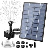 AISITIN Solar Springbrunnen für Außen 2.5W DIY Solarbrunnen für Draussen 2024 Upgrade Solarbrunnen mit 1,2M Wasserleitung Solar Teichpumpe mit 6 Fontänenstile Solarpumpe für Garten,Vogelbad,Teich