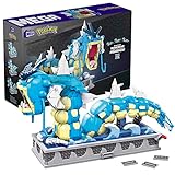 Mega HGC24 - Pokémon Garados Bauset mit 2186 Teilen, vollständig mechanisiertes und bewegliches Bauspielzeug mit Display-Ständer, Spielzeug für Erwachsene und Kinder ab 12 Jahren
