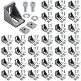 Kaelah 40 PCS Befestigungsmaterial Winkel, 30x30 Nut 8 Aluminium Winkelverbinder Eckverbinder, Angewendet 8mm Nutbreite Streben 3D-Drucker, CNC-Fräsen, DIY-Projekte