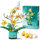 BAKA Orchidee Bausteine Blumen Set für Erwachsene - Künstliche Pflanzen Set mit Blume, Home und Zimmer-Deko, Geschenke für Mama, Ihn, Sie, Frauen Mädchen (986 Stück)