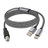 MOSWAG USB 2in1 1M Druckerkabel mit USB C zu MIDI Kabel Druckerkabel, USB MIDI Kabel USB C zu USB B MIDI Kabel, Kabel, Kompatibel mit Musikinstrument, Klavier, MIDI Keyboard, USB Mikrofon