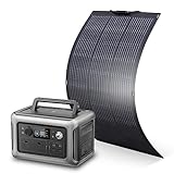 ALLPOWERS R600 Solargenerator, 299WH LiFePO4 Batterie, 2x 600W (1200W Spitze) AC Ausgang Tragbare Powerstation mit 100W Flexibles Solarpanel, Mobile Stromversorgung für Garten Reise Camping Wohnmobil