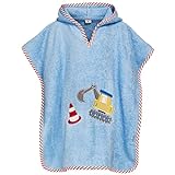 Playshoes Unisex Kinder Frottee-poncho Bademantel Handtuch, Bagger, L Ab Ca. 4 Jahre EU