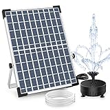 AISITIN 12W DIY Solar Springbrunnen, Neuestes Upgrade Solar Teichpumpe mit 2M Wasserleitung Solarbrunnen mit 21 Fontänenstile Solar Wasserpumpe für Garten,Teich,Vogelbad,DIY-Wasserspiel