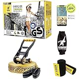 Gibbon Slacklines ClassicLine Komplett-Set inkl. Baumschutz | 15m | TÜV Geprüft | Balane und Spaß mit Trampolin-Effekt | Ergonomische Ratsche | Perfekt für Anfänger und Fortgeschrittene