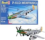 Revell Modellbausatz Flugzeug 1:72 - P-51D Mustang im Maßstab 1:72, Level 3, originalgetreue Nachbildung mit vielen Details, 04148