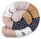 ULLENBOOM ® Baby Kuschelschlange 200x13 cm Wale (Made in EU) - Kuschelschnecke in vielen Farben und Größen, Bezug: 100% OEKO-TEX® Baumwolle, Nackenrolle, Kopfschutz für Wickeltisch, Motiv: Sterne