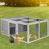 Extra Großer Hühnerstall, Anti-Regen und Schnee Hühnerhaus aus Holz für den Außenbereich Geflügelkäfig Lounge mit PVC-Schicht