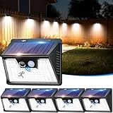 nipify 【5 Stück】 Solarlampen für Außen mit Bewegungsmelder, 140 LED 3 Modi 180° Solarleuchten für Außen, IP65 Wasserdichte LED Solar Aussenleuchte mit Bewegungsmelder Aussen für Wandleuchte Garten