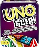 Mattel Games UNO Flip in robuster Metalldose - Das Klassische Kartenspiel mit neuem Twist, für die ganze Familie und Kinder ab 7 Jahren, GDG37