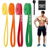 Resistance Bands Set,Fitnessbänder Widerstandsbänder 4er Set Mit Türanker Tragetasche,Gymnastikband für Männer und Frauen, Fitnessband für Yoga Pilates,Krafttraining,Klimmzüge,Physiotherapie (4pcs)