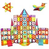 Gavgroom Magnetische Bausteine 120 Teile Magnetbausteine Spielzeug für Kinder Magnet Bausteine Magnetische Fliesen Kinderspielzeug mit 20 Rückzugsautos für Kinder ab 3+ Jahre Geschenke