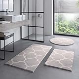 Taracarpet Badematte Badteppich für das Badezimmer waschbar in der Waschmachine Florentiner Muster Grau 050x080 cm