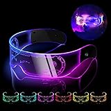 flintronic Cyberpunk LED Brille, LED Leuchtende Brille, Funny Brille, Festival Cool Stuff für Cyberpunk Cosplay, Bar, Club, Partybrille