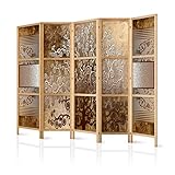 murando - Paravent Innen Raumteiler Holz Baum Abstrakt braun 225x172 cm 5-teilig Japanische Trennwand Raumtrenner Room Divider Mobiler Sichtschutz Spanische Wand Raum Abtrennung Japan b-C-0388-z-c