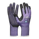 Gebol Multi Flex Lady | Arbeitshandschuhe mit Nitril-Beschichtung & Noppen | Nitrilhandschuhe dermatologisch getestet | Gartenhandschuhe mit Grip für Damen | Größe M (Gr 8) | Lila | 1 Paar