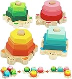 Goorder Holzspielzeug Sortierspielzeug ab 1 Jahr, Steckpuzzle Holz Montessori Spielzeug für Baby, Motorik Lernspielzeug, Farben-und Formen Sortierspiel, Geschenk für Kinder ab 2 3 Jahre