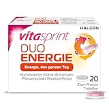 Vitasprint Duo Energie 2-Phasen-Tabletten, 20 St. – Mit hochdosiertem Vitamin B-Komplex zur Verringerung von Müdigkeit und Pflanzenextrakt Rhodiola Rosea.