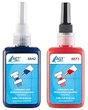 AGT Schraubensicherung: Schrauben- und Muttersicherungsmittel, mittel- und hochfest, 2x 50 ml (Schraubenfest, Schraubensicherungsmittel, Schraubensicherungs)