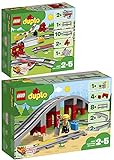 LEGO Duplo 2er Set: 10882 Eisenbahn Schienen & 10872 Eisenbahnbrücke und Schienen
