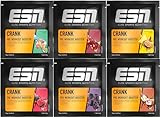 ESN Crank Probenbundle, 6er Pack, 6 x 19 g verschiedene Sorten, Pre Workout Booster, vegan, geprüfte Qualität - made in Germany