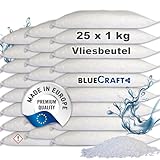 Bluecraft - 25x 1 kg Luft-Entfeuchter Granulat im Vliesbeutel Nachfüllpack Raumentfeuchter ohne Strom Feuchtigkeitskiller (25x 1kg) 2,18€/kg