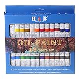 Scnvsi 24 Farben Professionelle Ölgemälde Farbe Zeichnung Pigment 12ml Tuben Set Künstler