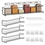 Miorkly Gewürzregal Wand 4-Teiliges Metall Gewürzhalter, Schwarz Gewürzregal Hängend Ohne Bohren Schranktür, Gewürzregal Innenschrank Küchenschrank Küchenregal Wand Hängend Spice Rack-29×8×6CM