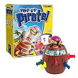 TOMY Offizielles Kinderspiel 'Pop Up Pirate', Hochwertiges Aktionsspiel für die Familie, Piratenspiel zur Verfeinerung der Geschicklichkeit Ihres Kindes, Popup Spiel, 4+, Braun