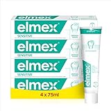 elmex Zahnpasta Sensitive 4x75ml – sanfte Zahnreinigung und Schutz für schmerzempfindliche Zähne – klinisch bestätigt für starke Zähne und gegen Karies