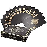 Bullets Playing Cards Schwarze Plastik Pokerkarten Black Edition - Matt - mit Zwei Eckzeichen - Jumbo Index - Profi Premium Spielkarten für Texas Holdem Poker