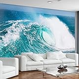 Fototapete - Sea Waves Landscape Dreidimensionaler Wandaufkleber, Große Tapete, Wasserdicht, 4D-Seidenstoff, Uv-Wandpaneel, Dekoration Für Tv-Hintergrund/Wohnzimmer/Schlafzimmer/Esszimmer/Café, 25