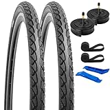 YunSCM 2er-Pack Faltbarer 28 Zoll Reifen 28x1.75 700x45C ETRTO 47-622 und 700C Schlauch AV Schrader Ventil kompatibel Bike 45-622 700x45C Fahrradreifen und schlauche