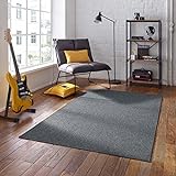 Taracarpet Kurzflor-Teppich Joy Flachgewebe Schlingenteppich für Wohnzimmer Schlafzimmer und Kinderzimmer anthrazit 160x230 cm