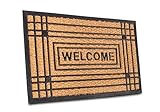 Hanse Home Fußmatte Kokos und Gummi für Innen und Außen - Outdoor Schmutzfangmatte Natur, Kokosmatte Outdoor Welcome, Wetterfest und rutschfest für Flur, Terrasse, Eingangsbereich - 45x75cm