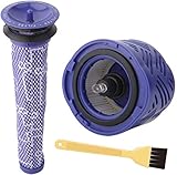 LAPONO Dyson V6 Filter 3 Pack,HEPA Washable Ersatzfilter Dyson V6 Vacuum Cleaner Accessories Pre-Filter Post Filter und Reinigungspinsel for Dyson V6 DC62 Cyclone Animal Absolute Motörhead