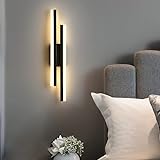 Riserva Wandleuchte LED Innen Moderne, 16W 1800LM Warmweiß Wandlampe, Kreative Lange Parallele Wandleuchte für Wohnzimmer Korridor Treppen, Warmweiß 3000K, Schwarz, 40cm