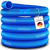 tillvex Poolschlauch Made in Germany | Schwimmbadschlauch mit Muffen | Solarschlauch für Pool und Schwimmbecken | Saugschlauch | Pumpenschlauch | flexibler Wasserschlauch (Blau, 6m / 38mm)
