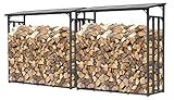 QUICK STAR 2 Stück Metall Kaminholzregal Anthrazit 143 x 70 x 145 cm Garten Kaminholzunterstand 2,8 m³ / 4 SRM Stapelhilfe Aussen