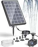 Biling Solar Springbrunnen für Außen mit Glas Panel, 3.5W Solar Brunnenpumpen Gartenbrunnen Wasserpumpe für Vogelbad, Solarbrunnen für Draussen mit 4ft Wasserleitung für Wasserspiel, Teiche