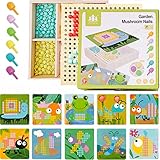 SunAurora Mosaik Steckspiel für Kinder,Gartenmuster Steckmosaik mit 240 Steckperlen und 10 Bunten Steckplätte, Kreatives Pädagogisches Lernspielzeug für Jungen und Mädchen ab 2 Jahren