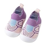 Sockenschuhe Baby rutschfeste Kleinkind Weicher Stricken Hausschuhe Winter Warme Kleinkinder Rutschsocken Krabbelsocken Für Mädchen Jungen (Purple, 18-24 Months)