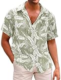 Voqeen Hawaiihemden Herren Funky Hawaii Shirt Kurzarm Lässig Button Down Baumwolle Tropisch Aloha Bedruckter Hemden for Reise Party Urlaubs