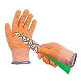 HPHST Schnittsichere Handschuhe für Kinder Kinder Arbeitshandschuhe im Wabendesign A5 Schnittfeste Handschuhe Gartenhandschuhe für 8-15 Jährige Kinder 1 Paar Grau (XS, Orange)