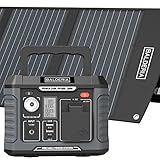 BALDERIA Power Set PS300-120 | Tragbare Powerstation 300W + Solarpanel 120W | Solar-Generator, Kraftwerk mit AC Steckdose 230V | USB Strom für Outdoor Camping Arbeiten Notfall Balkon Wohnmobil