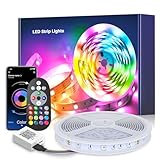 Mexllex LED Strip 5m, RGB LED Streifen, Farbwechsel LED Band mit IR Fernbedienung,16 Mio. Farben, Musik Sync, für TV Zuhause, Schlafzimmer, Küche, Decke, Party