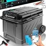 KESSER® Kompressor Kühlbox elektrisch 61 Liter | Camping Gefrierbox mit LED-Touch| Mit APP-Steuerung & Kühlakkus USB-Anschluss 12/24 V 230V | Kühlschrank Kühlung bis -20 °C für Auto LKW Grau