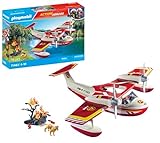 PLAYMOBIL Action Heroes 71463 Feuerwehrflugzeug mit Löschfunktion, heldenhafte Rettungsmissionen, inklusive Feuerwehrmann und vielfältigem Zubehör, detailreiches Spielzeug für Kinder ab 4 Jahren